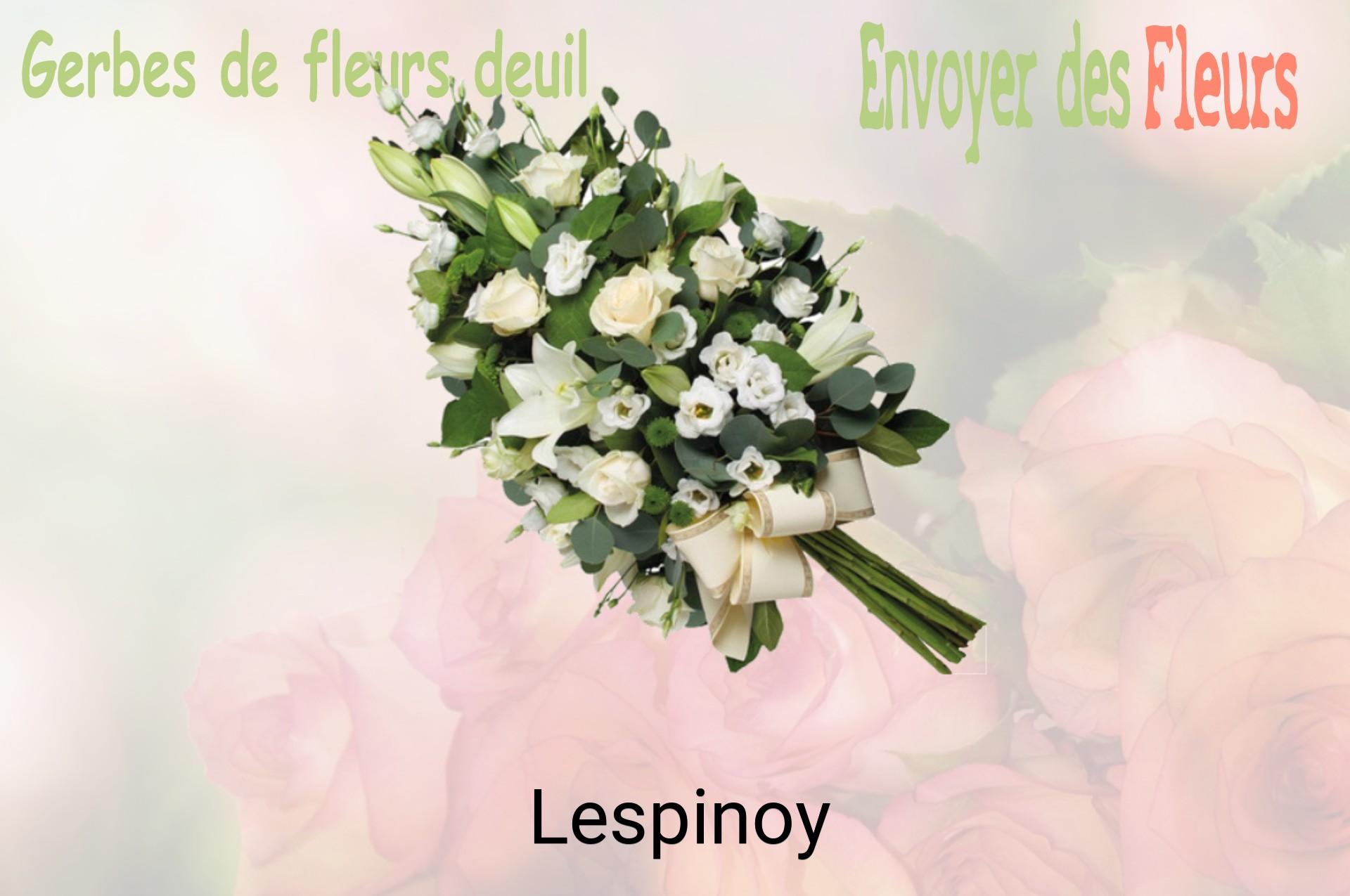 Gerbe de fleurs de deuil livrée à Lespinoy